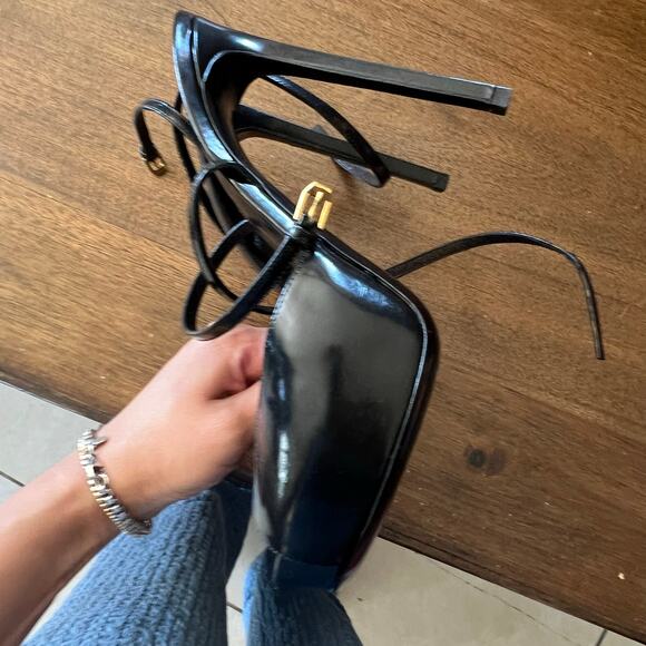 Saint Laurent YSL Patent Leather Black Pump Jodie Platform EU 38 US 6 - Picture 3 of 6